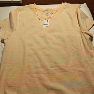 NWT We The Free Tee - Peach and Light Blue Stripes